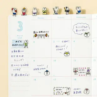 【日本AIUEO】 手帳週邊標籤貼紙 熊熊運動