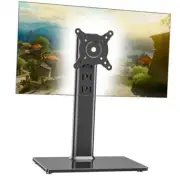 Single Monitor Desk Stand Free-Standing Desk Mount Arm Riser for 13 inch to 32