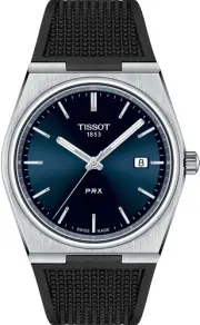 New Tissot PRX Blue Dial Black Rubber Strap Men's Watch T1374101704100