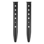 2Pcs Aluminum Tent Stakes Camping Ground Pegs Sand Stakes with 6 Holes Black