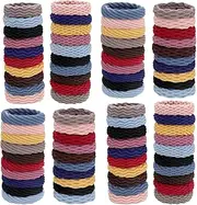 80 Pieces Ponytail holders, Elastic thick hair ties, Elastic Seamless Cotton Hair Bands, Simply Hair Ties Ponytail for Thick Heavy and Curly Hair, Light weight Highly Elastic. (4 styles,10 Colors)