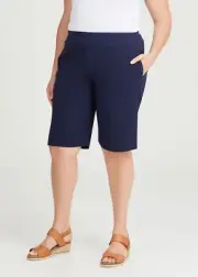 Taking Shape Shorts Plus Size 20 ts Stretch Viscose Blend Navy Pockets RP$90 NEW