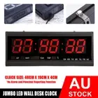 Jumbo LED Digital Wall Clock Large Display w/ Calendar, Temperature, Day & Week