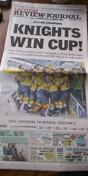 Las Vegas Stanley Cup Newspaper complete papers never opened Weds./Thrusday