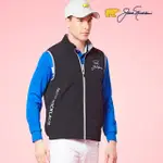 【JACK NICKLAUS 金熊】GOLF男款防潑水雙向彈性機能鋪棉背心(黑色)