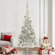Fake Half Christmas Tree Silver 210 cm PET
