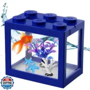 Small Betta Fish Tank, Mini Fish Tank Fish Bowl Aquarium with Imitation Starf