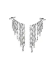 Nadri Starlet Cubic Zirconia Curtain Cuff Earrings
