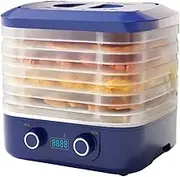 Electric Food Dehydrator, 5 Tray Fruit Dryer Machine, 30-70°C Adjustable Temperature, LCD Display Timer, for Dryer Food Meat,Fruit,Vegetables Snacks Blue