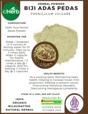 [idHerb] 50-500 gram Powder Biji Adas Pedas Foeniculum Vulgare Organic Natural