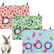 3PCS Rabbit Hay Feeder Bag, 3 Holes Hanging Hay Feeder Guinea Pig Hay Bag for Ra