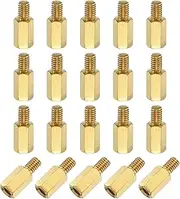 sourcing map 20Pcs Male to Female Thread Spacer Screws, M4 x 10mm + 6mm Brass Hex Standoff Screws PCB Motherboard for Drone Quadcopter, Computer and Circuit Board