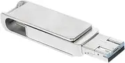 CONGARTENO Type C Rotating USB Flash Drive Metal Alloy Design High Speed USB for Stable Data Storage Compatible with Laptops Tablets and More Silver