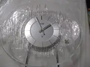 NEW FLAWLESS Exquisite JAPAN HOYA Lofty Crystal Clear MANTLE CLOCK NOS