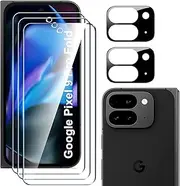 [3+2 Pack] T Tersely 9H Tempered Glass Screen Protector for Google Pixel 9 Pro Fold, Anti Scratch, Full Cover, Easy Install, 3 Pack Front Screen Protector and 2 Pack Camera Lens Protector