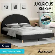 ALFORDSON Bed Frame King Size Mattress Base Platform Fabric Charcoal CALLA