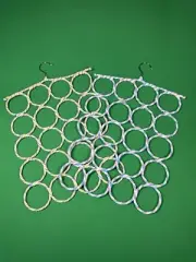 2 Novelty Foldable 20-Ring Eco-friendly Paper Rattan Scarf Hanger Towel Tie