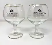 DEKONICK TRIPLE d' ANVERS 12 oz. Gold Rimmed Stemmed Beer Glass (SET OF 2)
