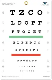 Snellen Eye Chart Visual Acuity Chart for Eye Exams 10 Feet (9X14 Inches)