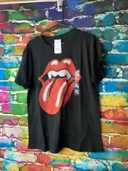 Rolling Stones Women's Large Short Sleeve Graphic T-Shirt Black