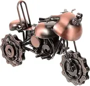 OHPHCALL Vintage Motorcycle Figurine Retro Metal Motorcycle Model for Home Decor Small Desktop Ornament Antique-Style Craftsmanship for Enthusiasts