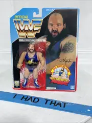 Vintage WWF Hasbro EARTHQUAKE Series 3 Blue Card 1991