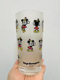 在飛比找Yahoo!奇摩拍賣優惠-日本回流職人手作 東京迪士尼 米妮 磨砂 玻璃 可樂杯