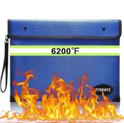 6200℉ Fireproof and Waterproof Document Pouch with Water Resistant Zipper,9 L...