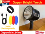 Outdoor Rechargeable Super Bright Solar Spotlight Handheld LED Large Flashlight