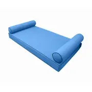 |SLIPCOVER ONLY|S5 Daybed Mattress Bolster Covers Contrast Pipe Trim Queen AD102