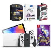 Nintendo Switch White OLED Console with Pokemon Violet and Gaming Kit