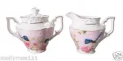 Fine Bone China Pink Blue Wren Sugar Creamer Set Australian Bird Series
