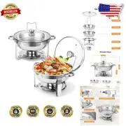Durable Round Chafing Dish Buffet Set for Effortless Entertaining - 5QT Capacity