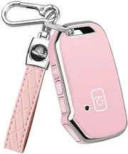 QBUC for Kia Key Fob Cover, TPU Key Shell with Leather Lanyard Suitable for Forte Sportage Soul K5 Telluride Remote/Smart Key