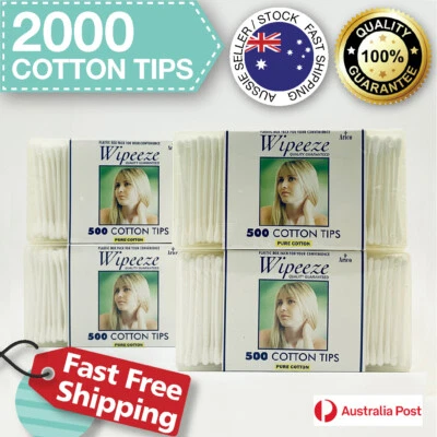 Cotton Tips Swabs Buds Pure Cotton Wool Double End Q-Tips Plastic Stems 2000Pcs