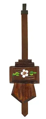 Painted Floral Chalet Style Cuckoo Clock Pendulum - For 1 Day Clocks (CC-361)