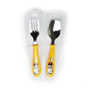 Cuitisan Stainless Steel Infant Kid Smart Spoon and Fork Set with Case