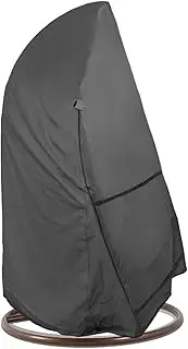 ULTCOVER Patio Hanging Egg Chair Cover - Waterproof Outdoor Single Seat Swing Egg Chair with Stand Cover 45W x 33D x 68H inches, Black