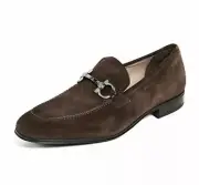 Salvatore Ferragamo Flori 2 Brown Suede Men's Loafers Shoes Size 6.5 EEE