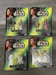1997 Star Wars POTF Princess Leia Collection R2-D2 Wicket the Ewok Luke Han New