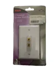 RCA DT2SWP 2-Terminal Speaker Wall Plate With Gold Plated Connectors. White New