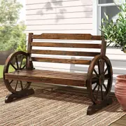 Wooden Wagon Chair Garden Bench Seat Outdoor Backyard Rustic Furniture Lounge