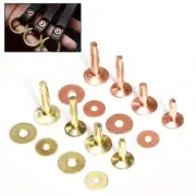 10pcs Solid Brass Rivets & Burrs Leather Craft Belt Luggage Rivets Studs DIY