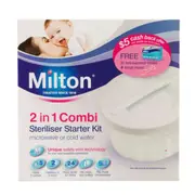 Milton Combi Baby Bottle Microwave/Cold Water Steriliser w/Antibacterial Tablets