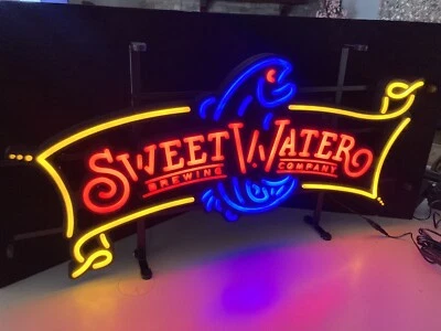 New Sweetwater Brewing Beer LED Sign Light Opti Bar Neon Sweet Water Fishing