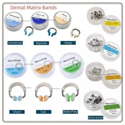 Dental Matrix Bands for Sectional Matrix System Matrices Clamp Clip Ring NITI