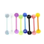 Prettyia 8pcs Assorted Color Straight Barbell Tongue Rings Helix Piercing
