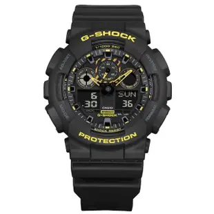 【CASIO 卡西歐】G-SHOCK 酷炫 搶眼黑黃色 雙顯腕錶51.2mm(GA-100CY-1A)