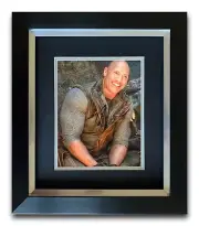 THE ROCK HAND SIGNED FRAMED PHOTO DISPLAY - FILM AUTOGRAPH - JUMANJI.
