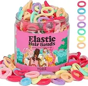 300pcs Baby Hair Ties, YGDZ Cotton Small Hair Elastics, Soft Seamless Hair Bands Mini Ponytail Holders for Baby Toddler Girls Women, Mixed Colors